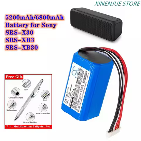 Speaker Battery 7.4V/5200mAh/6800mAh ID659,ST-06S,ID659B for Sony SRS-X30,SRS-XB3,SRS-XB30,SRSX30,SR