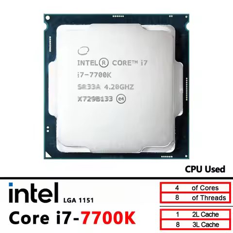 Intel Core i7-7700K i7 7700K 4.2 GHz Used Quad-Core Eight-Thread CPU 8M 91W LGA 1151