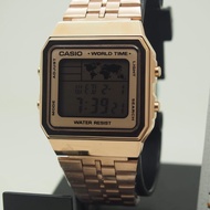 CASIO WORLD TIME STAINLESS STEEL WATCH UNISEX A500