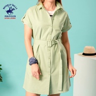 Beverly Hills Polo Club Women’s Cotton Twill Woven Dress in Matcha GS1729