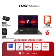 MSI NOTEBOOK Vector 16 HX A14VHG-295TH | 16" QHD+ | Intel® Core™ i9-14900HX | NVIDIA GeForce RTX 4080 | 32GB(16GBX2) DDR5 | 1TB NVMe PCIe SSD | Windows 11 Home + Microsoft Office Home and Student 2021 (โน้ตบุ๊ก)