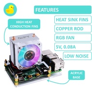 ICE Tower Heat Sink With RGB Cooling Fan With Raspberry Pi 4B / 3B