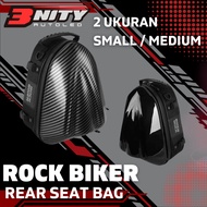 3nity Rockbiker Motorcycle Rear Seat Bag Black Carbon Medium and Small Sizes