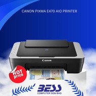 Canon PIXMA E410 NO WIFI/E470 Wireless All-In-One Inkjet Printer (1 SET INK INCLUDED)