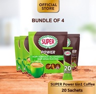 (Bundle of 4) SUPER Power 6 in 1 Coffee with Tongkat Ali Ginseng and Misai Kucing 20 Sticks [HALAL]