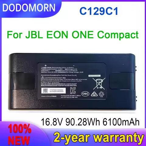 DODOMORN New C129C1 Replacement Battery For JBL EON ONE Compact 16.8V 90.28Wh 6100mAh