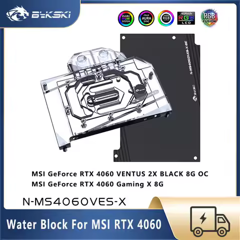 Bykski GPU Block For MSI GeForce RTX 4060 VENTUS 2X BLACK 8G OC / Gaming X 8G , Video Card Water Coo