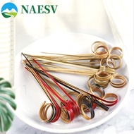 NAESV Cocktail Skewer Cocktail Barbeque Scissor Shaped Bamboo Disposable Decorative Ring Toothpick