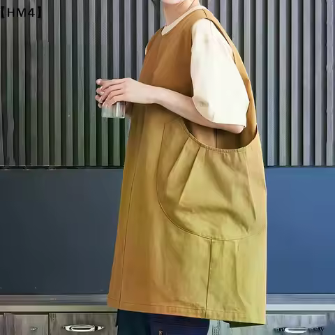 Apron Workwear Adjustable Oil-Proof Kitchen Apron Waterproof Barbershop Smock Catering Milk Tea Coff