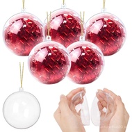 Pack of 20 Christmas Baubles for Filling, 8 cm Plastic Fillable Christmas Baubles, Transparent, Baub