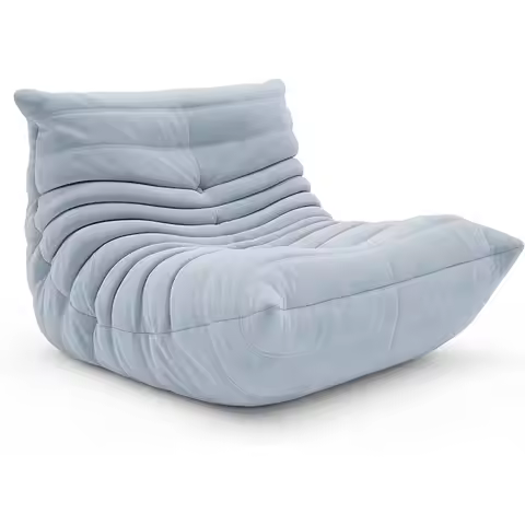 Luxury Uncompressed Togo-Inspired Bean Bag Chair, Plush Floor Sofa, Cozy Lounge Sofa Couch, Fabric-C