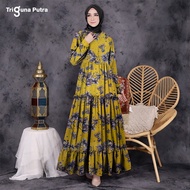 Baju Gamis SAYURI Maxy Wollycrepe Dress Wanita Muslim Panjang Kekinian gamis simple dan elegan