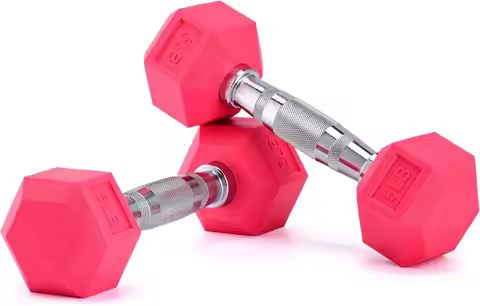 Weights Dumbbells Pink Colors Compatible with Set of 2 Neoprene/Rubber Dumbbells,5 LB, Anti-Slip, An
