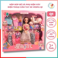 Doll box and accessories for vespa Q1 peekabootoys hand-held phone skirt