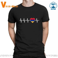 Fashion I Love Armenia Country Flag T Shirt Men Humor Tee Shirt Short Sleeve O-Neck T-Shirt Armenian Heartbeat Pride Tops Large Size XS-4XL-5XL-6XL