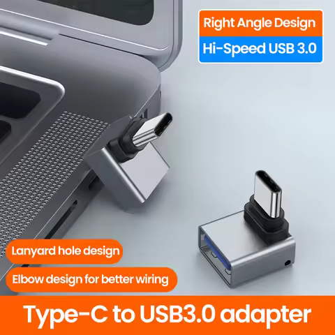 USB3.0 OTG Adapter Type-C Male to USB Female 90D Elbow Data Transfer Connector For Cellphones Tablet