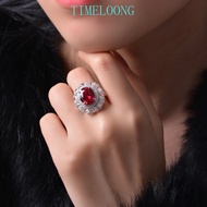 8CT Oval Cut Ruby Sapphire High Carbon Diamond 925 Silver Ring for Women Gift