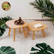 Terrace coffee table, casual table, floor table, minimalist wooden table, round oval square table - 
