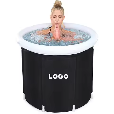 Black ice bath tub bath tub adult household folding bath tub PVC padded spa bath