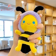 [WillBeRedS] Bee Plush Keychain Cartoon Little Bee Shape Bee Doll Bag Pendant Cute Creative Plush Animal Bee Keyring [NEW]
