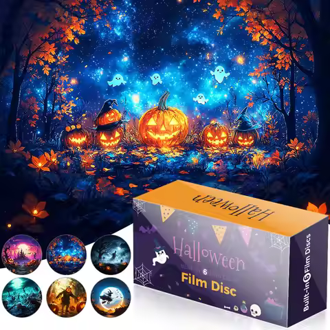 Galaxy Projector Pro Night Disc 4K HD Star Projector Disc Halloween Projector Disc - 6 Pcs Halloween