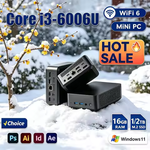 Laptop I3-6006U Portable Mini PC Win11 Large SSD WiFi6 Travel Office Desktop Host