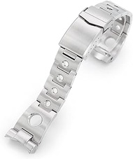 22mm Rollball Watch Band compatible with Seiko SKX007 SKX009 SKX011, Brushed V-Clasp