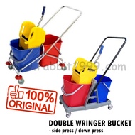 DOUBLE WRINGER BUCKET - down press / side press - Down Press Double Mop Bucket Wringer / commercial 