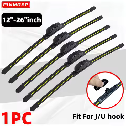 PINMOAP Universal U/J Hook Wiper Front Windshield Wiper 12"13"14"16"18"19"20"21"22"24"26" Low Noise 