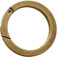 Nippon Cord Button CK1-50-S Flat Square Cast Carabiner, Round, Large, φ1.9 inches (49 mm), Antique G