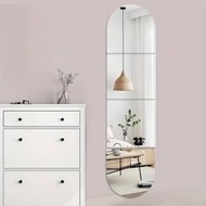 4pcs Ellipse Combination Mirror Wall Stickers, 2mm Thick Acrylic Material 3d Mirror Wall Tiles, Comb
