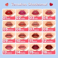 Hanasui Lip Cream Velvet Matte Finish, Melembabkan dan Tahan Lama, Tersedia dalam 16 Warna - Lipstic