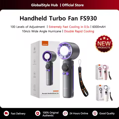 Portable Handheld Fan One-click Cooling LED Digital Display 100Gear Speed 30°Foldable USB Charging F