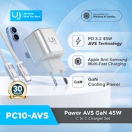 HP IPHONE U1me. PC10-AVS GaN 45W TYPE-C TO TYPE-C CABLE CHARGER SET MULTI FAST CHARGING FOR ANDROID 