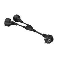 16A European Standard 4.8MM Male to Female Power Splitter Cable 30CM With PVC Insulation Cord High S