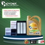 MITSUBISHI LANCER GT, PROTON INSPIRA OIL FILTER + AIR FILTER + KOYOMA 0W20 FULLY SYNTHETIC ENGINE OI