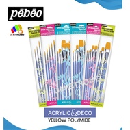 PEBEO Paint Brush Set - Round Flat Sten Fan Brush - 3/6/8 pcs set