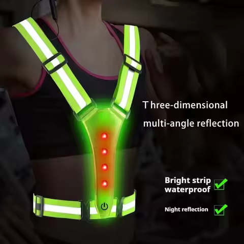 LED Running Vest Reflective Glowing Reflector Straps High Cycling Visibility Night Running Riding Cl