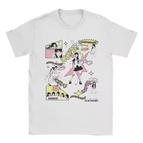 Illit Kpop T-Shirt Men Funny Pure Cotton Tee Shirt Crew Neck Short Sleeve T Shirts Classic Clothes