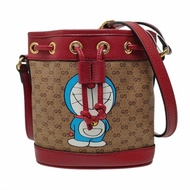 GUCCI Doraemon X Gucci迷你多色塗層帆布老花印花單肩包 金色五金