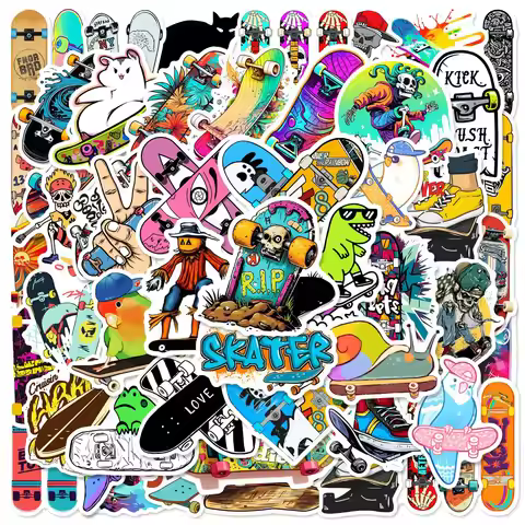10/25/50pcs Skater Skateboard Graffiti Stickers for DIY Phone Laptop Guitar Water Bottle Suitcase Mo