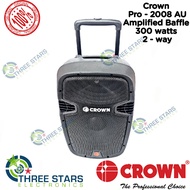 66yOriginal CROWN 1pc PRO2008 AU AMPLIFIED BAFFLES SPEAKER 300Watts Amplified Baffle Bluetooth USB L