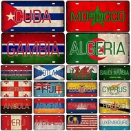 Monaco Cuba Saudi Arabia Angola National Flag Poster Plate Metal Sign Poster Plaque Decor Bar Pub Cl