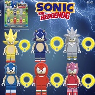 ToyStory 6Pcs/Set Anime Sonic Bricks The Hedgehog Blue Mouse Shadow Silver Tails Mini Action Figures