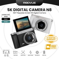 RODVUE N8 5K UltraClear Digicam by ROADCAM – Flip Screen Digital Camera with 64MP Photo Output, 5K U
