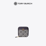 TORY BURCH T MONOGRAM กระเป๋าสตางค์ 2 พับ jacquard 79381