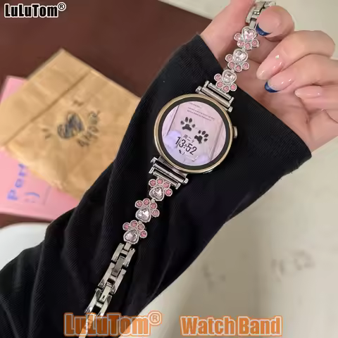 Cute Cat Paw Watchband for Samsung Galaxy Watch 8 Ultra 2 7 6 5 4 44/40mm Metal Strap Huawei GT5 Pro