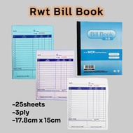 RWT Carbonless NCR Cash Bill Book (With Numbering)/ 25 Sets x 3 Ply(SWCN-6732) / Bill Book/ Buku Bil