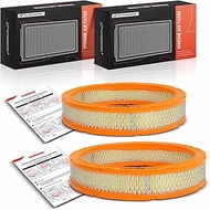 A-Premium 2-PC Engine Air Filter Compatible with Chevy Malibu, Impala, Camaro, Suburban, Blazer, Cap