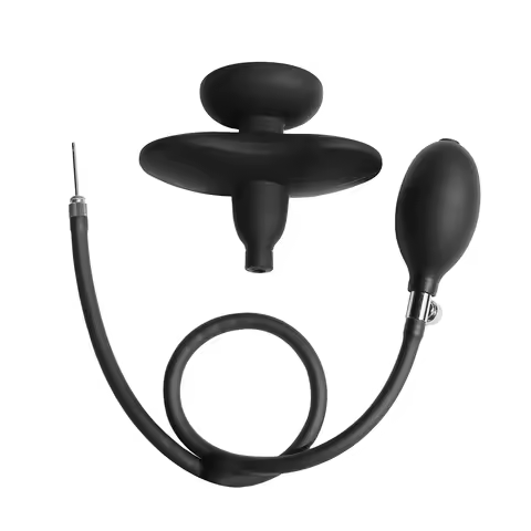 Silicone Inflatable Anal Plug Pump - T Base Expandable Butt Plug, Body-Safe Anal Dilator Stretcher f